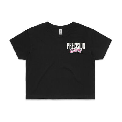 Precision Swing Logo Front & Back Cherry - Womens Crop Thumbnail